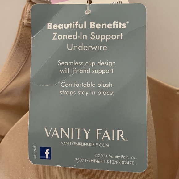 Vanity Fair Full Figure Underwire bra. Size 40D. Color is beige. - Picture 5 of 6